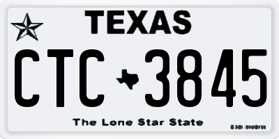 TX license plate CTC3845
