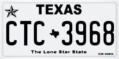 TX license plate CTC3968