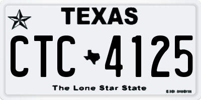 TX license plate CTC4125