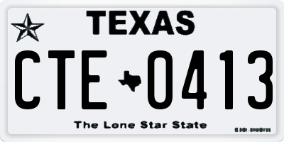 TX license plate CTE0413