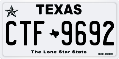 TX license plate CTF9692