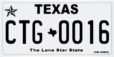 TX license plate CTG0016