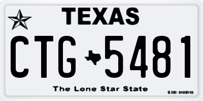 TX license plate CTG5481