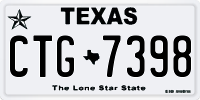 TX license plate CTG7398