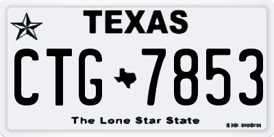 TX license plate CTG7853
