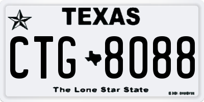 TX license plate CTG8088