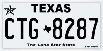 TX license plate CTG8287
