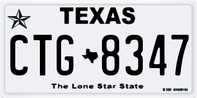 TX license plate CTG8347
