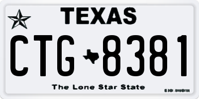 TX license plate CTG8381