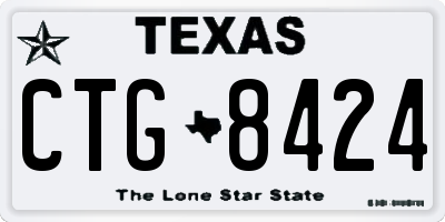 TX license plate CTG8424