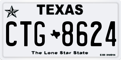 TX license plate CTG8624