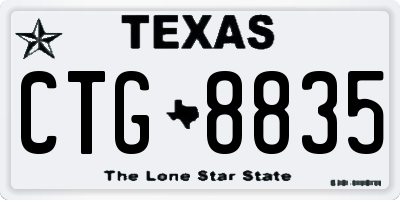 TX license plate CTG8835