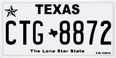 TX license plate CTG8872