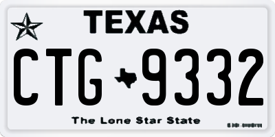 TX license plate CTG9332