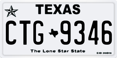 TX license plate CTG9346