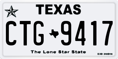 TX license plate CTG9417