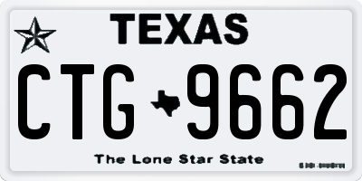 TX license plate CTG9662