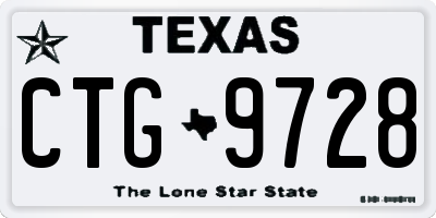 TX license plate CTG9728