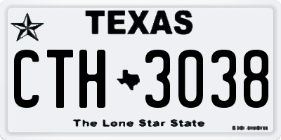 TX license plate CTH3038