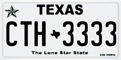 TX license plate CTH3333