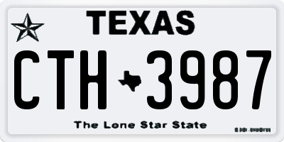 TX license plate CTH3987