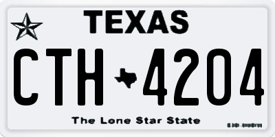 TX license plate CTH4204