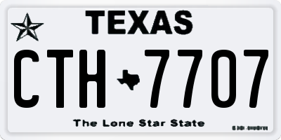 TX license plate CTH7707