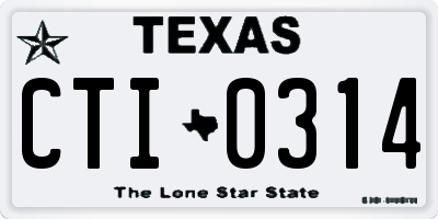 TX license plate CTI0314