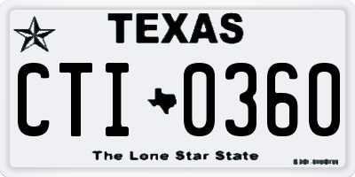 TX license plate CTI0360
