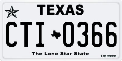 TX license plate CTI0366
