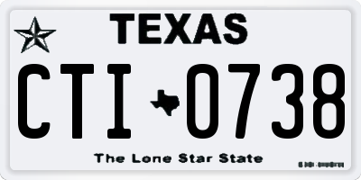 TX license plate CTI0738