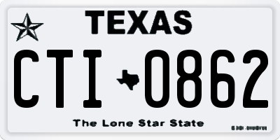 TX license plate CTI0862