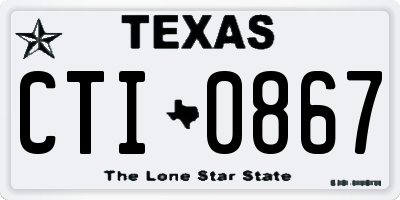 TX license plate CTI0867