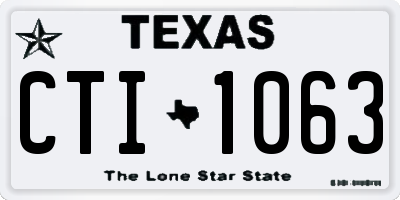 TX license plate CTI1063