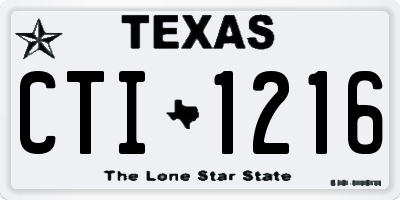 TX license plate CTI1216