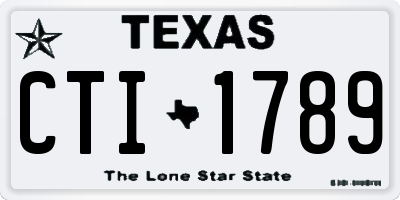 TX license plate CTI1789