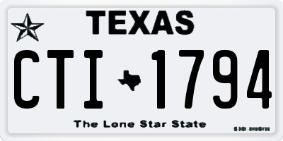 TX license plate CTI1794