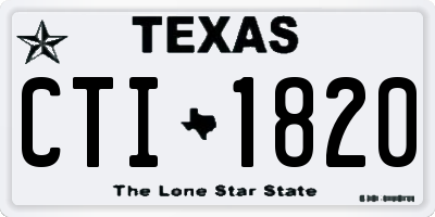TX license plate CTI1820