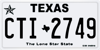 TX license plate CTI2749