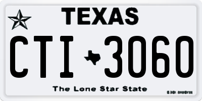 TX license plate CTI3060