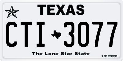 TX license plate CTI3077