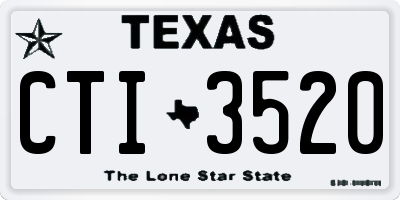TX license plate CTI3520