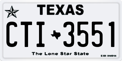 TX license plate CTI3551