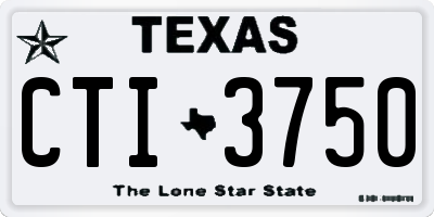 TX license plate CTI3750