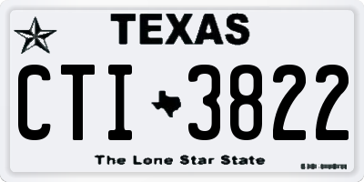 TX license plate CTI3822