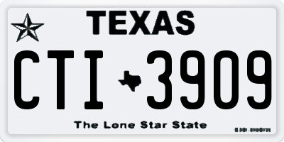 TX license plate CTI3909