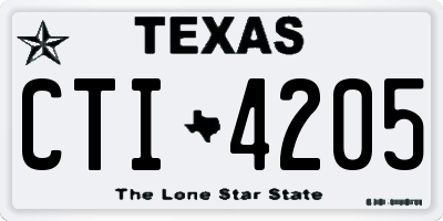 TX license plate CTI4205