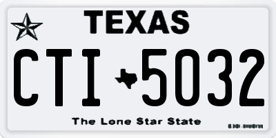 TX license plate CTI5032