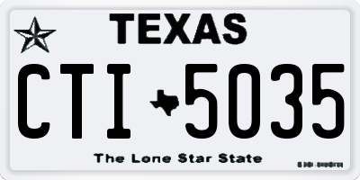 TX license plate CTI5035