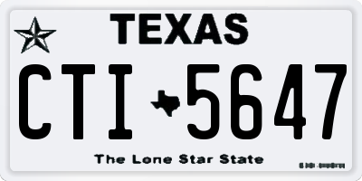 TX license plate CTI5647